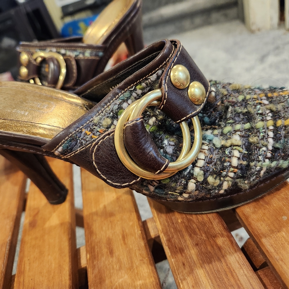 COACH RARE Bohemian woven Boucle clogs - Picture 4 of 8